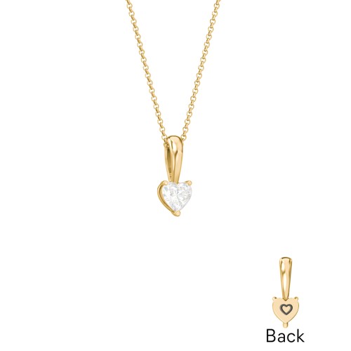 Engravable Generations Stacking Hearts Pendant - 1 – 18K Gold Plated Silver with Diamond