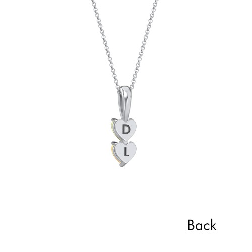 Engravable Generations Stacking Hearts Pendant - 2 – Sterling Silver with Peridot and Citrine