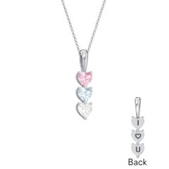 Engravable Generations Stacking Hearts Pendant - 3
