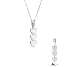 Engravable Generations Stacking Hearts Pendant - 3