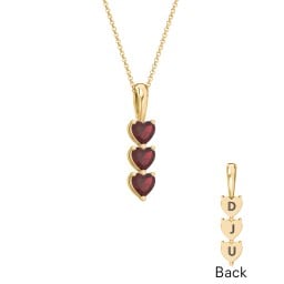 Engravable Generations Stacking Hearts Pendant - 3