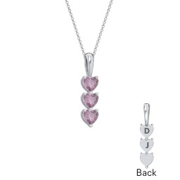 Engravable Generations Stacking Hearts Pendant - 3