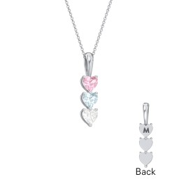 Engravable Generations Stacking Hearts Pendant - 3