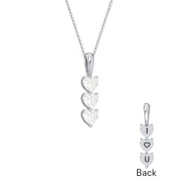 Engravable Generations Stacking Hearts Pendant - 3