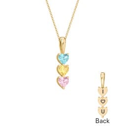 Engravable Generations Stacking Hearts Pendant - 3