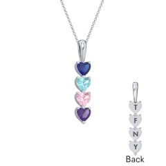 Engravable Generations Stacking Hearts Pendant - 4