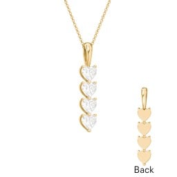 Engravable Generations Stacking Hearts Pendant - 4