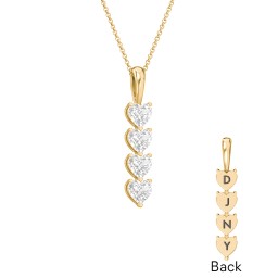 Engravable Generations Stacking Hearts Pendant - 4