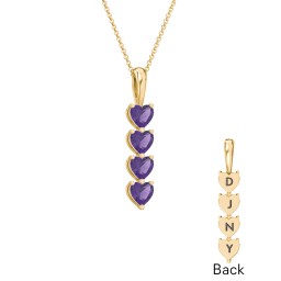 Engravable Generations Stacking Hearts Pendant - 4