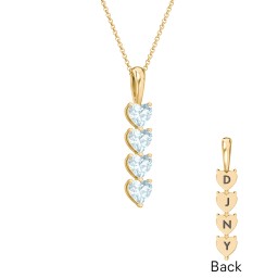 Engravable Generations Stacking Hearts Pendant - 4