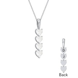 Engravable Generations Stacking Hearts Pendant - 4