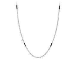 Engravable Bar Open Curb Chain with Black Enamel Bars