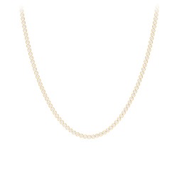 Round Cubic Zirconia Tennis Necklace in 18K Gold Plated Silver