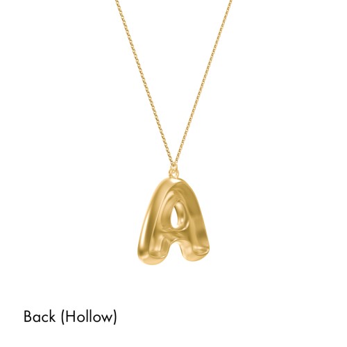 Custom Bubble Initial Necklace – 18K Gold Plated Silver