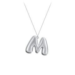 Custom Bubble Initial Necklace – Sterling Silver