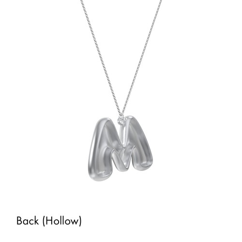 Custom Bubble Initial Necklace – Sterling Silver