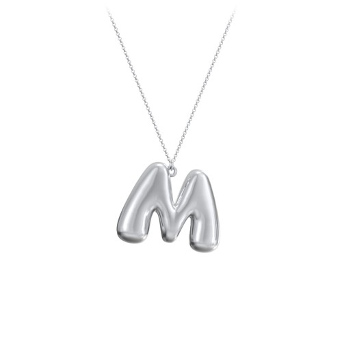 Custom Bubble Initial Necklace – Sterling Silver