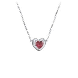 Puffy Heart Pendant with 1 Birthstone
