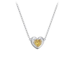 Puffy Heart Pendant with 1 Birthstone