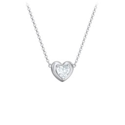 Puffy Heart Pendant with 1 Birthstone