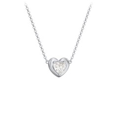 Puffy Heart Pendant with 1 Birthstone