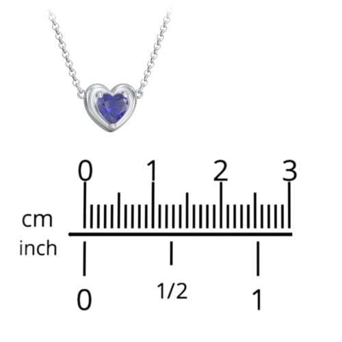 Puffy Heart Pendant with 1 Birthstone