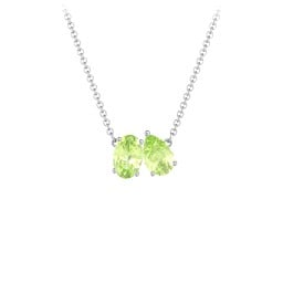 Toi et Moi Oval and Pear Gemstone Necklace