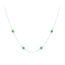 Bezel-Set Round Stone Station Necklace