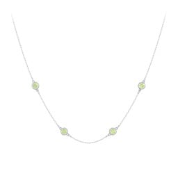 Bezel-Set Round Stone Station Necklace
