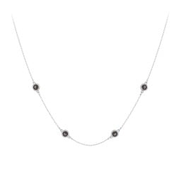 Bezel-Set Round Stone Station Necklace