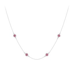 Bezel-Set Round Stone Station Necklace