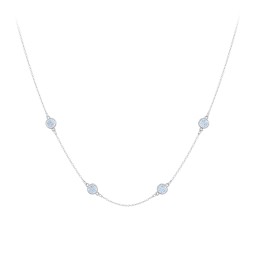 Bezel-Set Round Stone Station Necklace