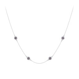 Bezel-Set Round Stone Station Necklace