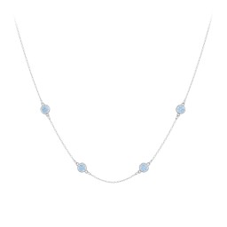 Bezel-Set Round Stone Station Necklace