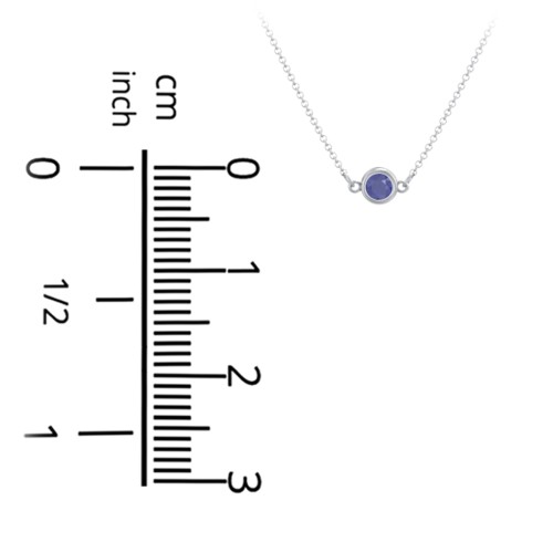 Bezel-Set Round Stone Station Necklace – Sterling Silver with Blue Sapphire, Ruby, Emerald, and Pink Tourmaline