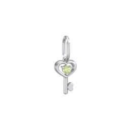 Heart Key Charm with Gemstone