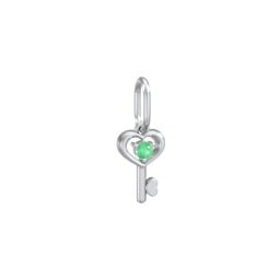 Heart Key Charm with Gemstone