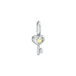 Heart Key Charm with Gemstone