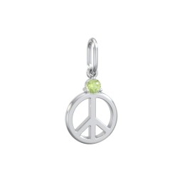 Peace Charm with Gemstone in 925 Sterling Silver with Peridot