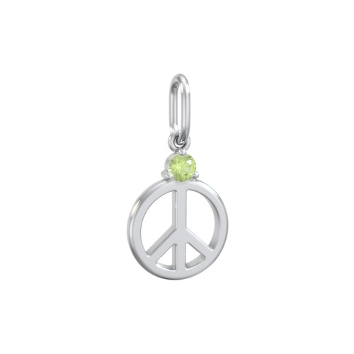 Peace Charm with Gemstone – Sterling Silver with Peridot
