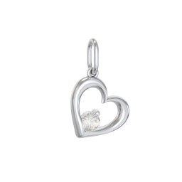 Tilted Heart Gemstone Charm