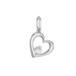 Tilted Heart Gemstone Charm