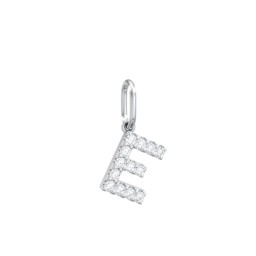 Pavé Initial Charm-E in 925 Sterling Silver with White Premium Zirconia
