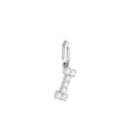 Pavé Initial Charm-I in 925 Sterling Silver with White Premium Zirconia
