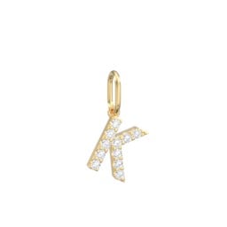 Pavé Initial Charm-K