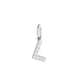 Pavé Initial Charm-L in 925 Sterling Silver with White Premium Zirconia