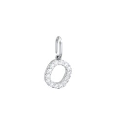 Pavé Initial Charm-O – Sterling Silver with White Premium Zirconia