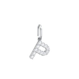 Pavé Initial Charm-P