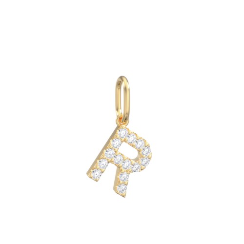 Pavé Initial Charm-R