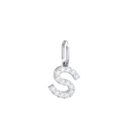 Pavé Initial Charm-S